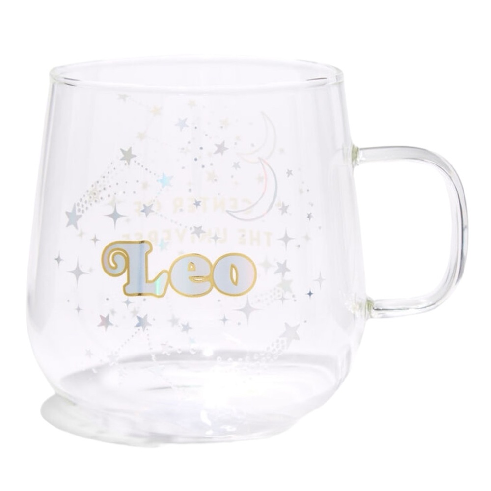 Zodiac Sign Glass Mug - Leo - NWT